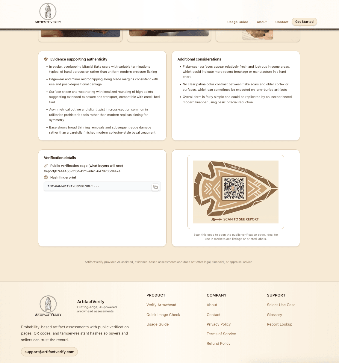 PointCheck report page bottom