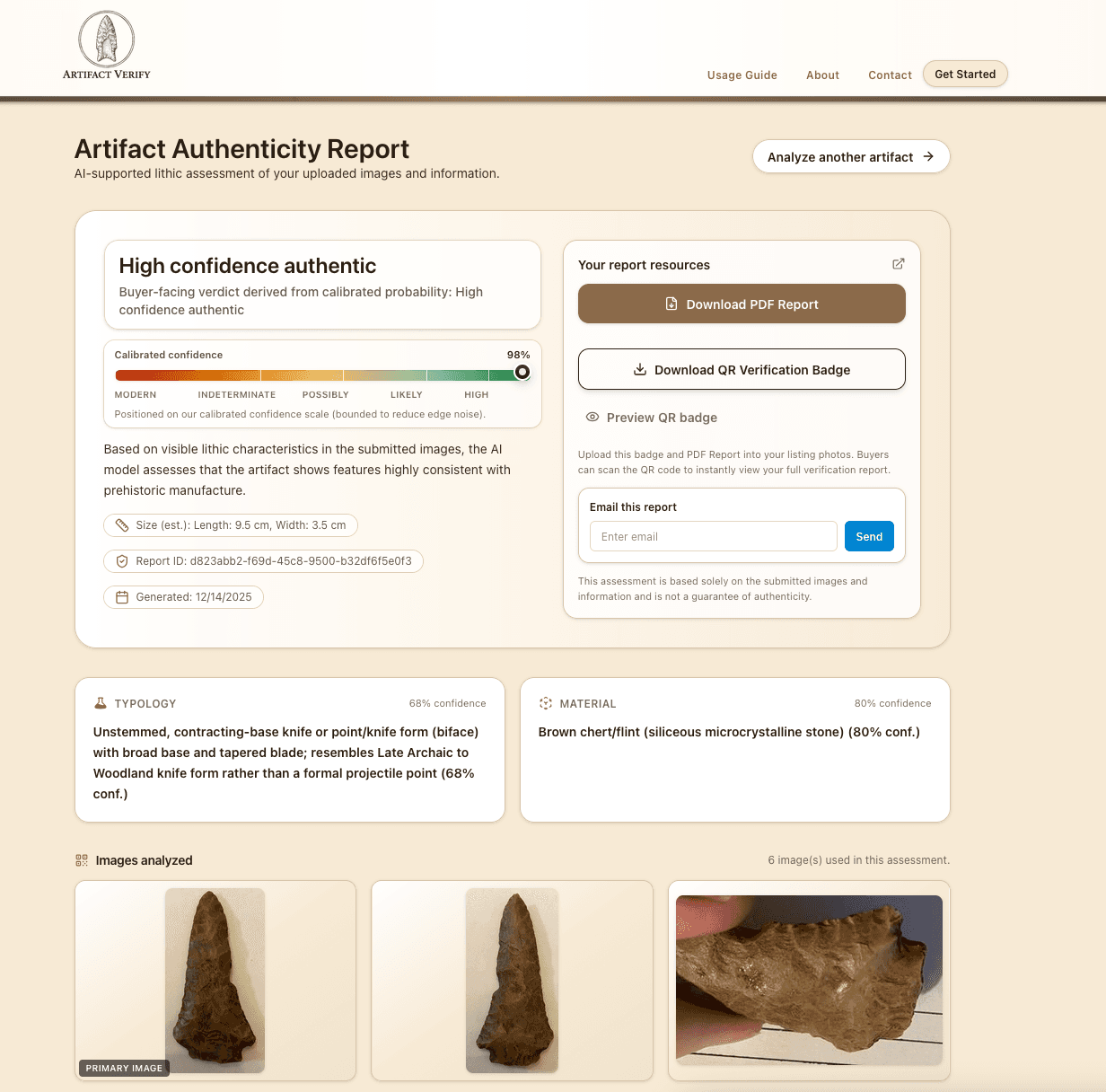 PointCheck report page top