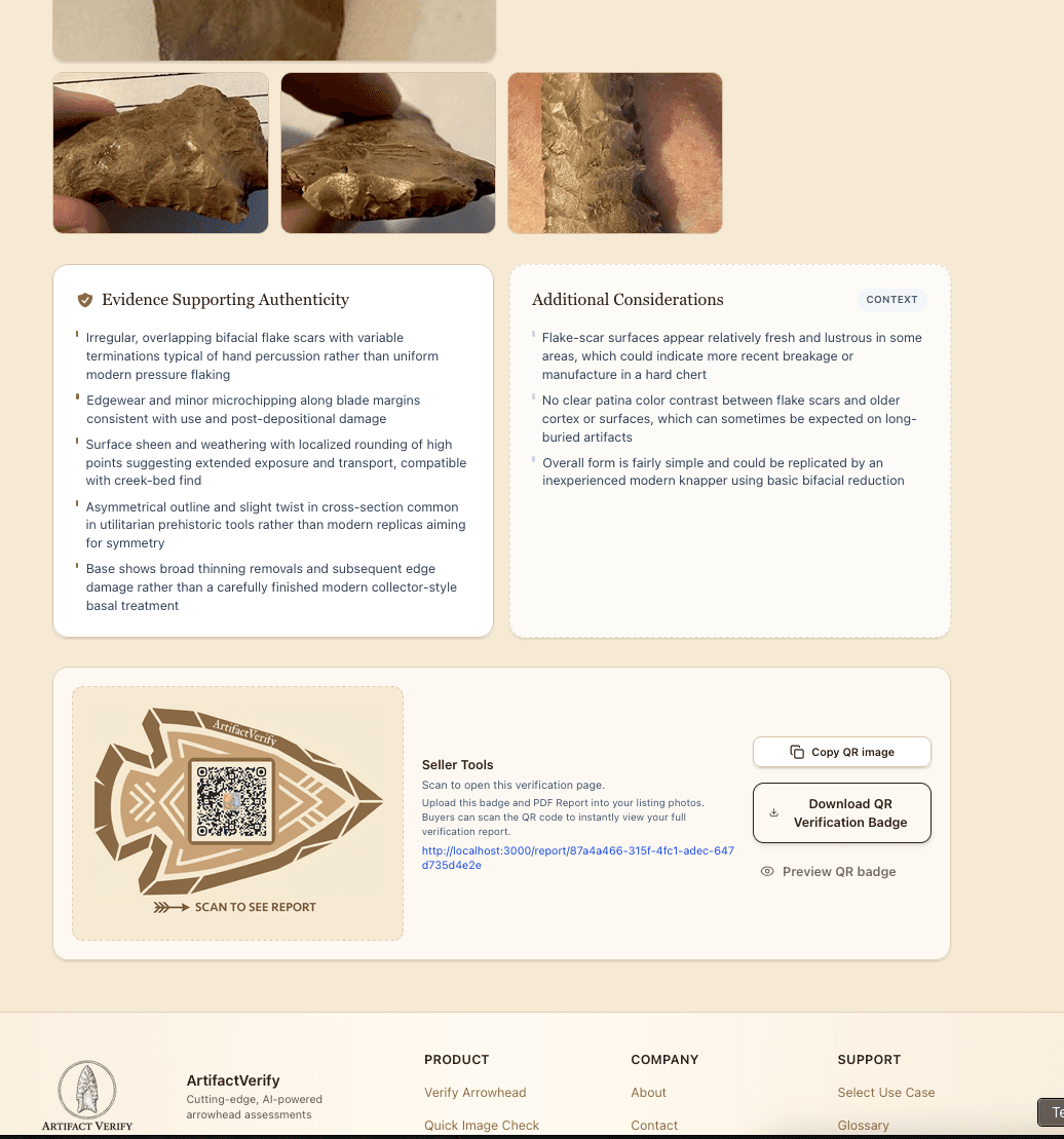 Verification page bottom